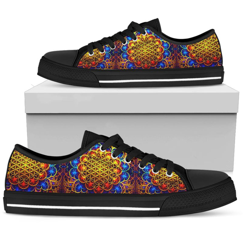 SpiritSole™ Low Top Shoe - Flower of Life - Fire & Water