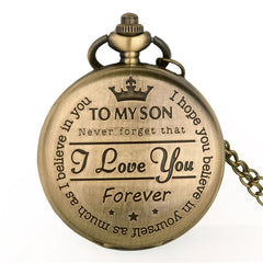 To My Son Quartz Pocket Chain Watch - A Heartfelt Heirloom and Timeless Bond