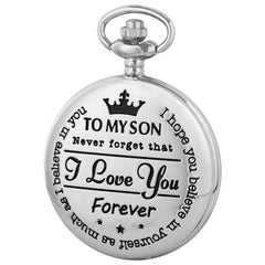 To My Son Quartz Pocket Chain Watch - A Heartfelt Heirloom and Timeless Bond