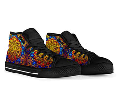 SpiritSole™ High Top Sneaker - Flower of Life - Fire & Water