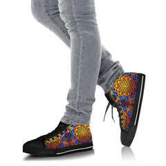 SpiritSole™ High Top Sneaker - Flower of Life - Fire & Water