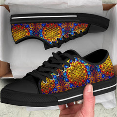 SpiritSole™ Low Top Shoe - Flower of Life - Fire & Water