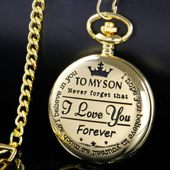 To My Son Quartz Pocket Chain Watch - A Heartfelt Heirloom and Timeless Bond