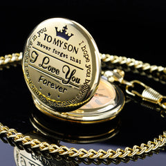 To My Son Quartz Pocket Chain Watch - A Heartfelt Heirloom and Timeless Bond